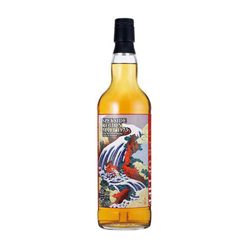 「和州吉野義経馬洗滝」ラベル／スペイサイド・リージョン・モルト1973