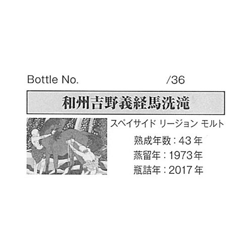 和州吉野義経馬洗滝ラベル・SPEYSIDE REGION MALT 1973