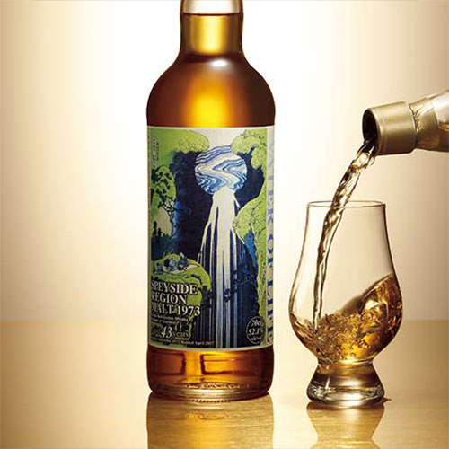 「木曽路ノ奥阿弥陀ヶ瀧」ラベル／スペイサイド・リージョン・モルト 1973