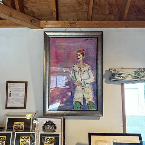秩父蒸溜所に展示されているジョーカーの絵